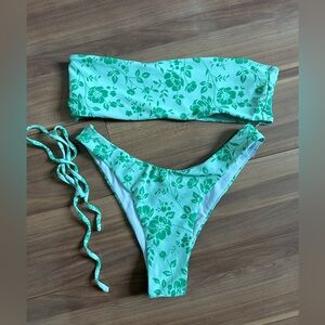 Green Floral bikini set